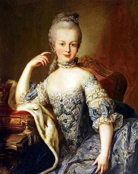 MEYTENS, Martin van Portrait of Archduchess Maria Antonia of Austria Norge oil painting art